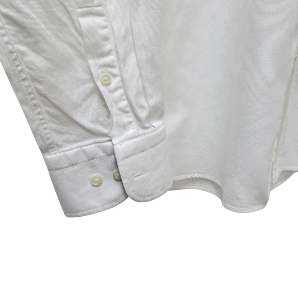 Hart Schaffner Marx Men's Button-down Long-Sleeves White Casual Shirt Size Large